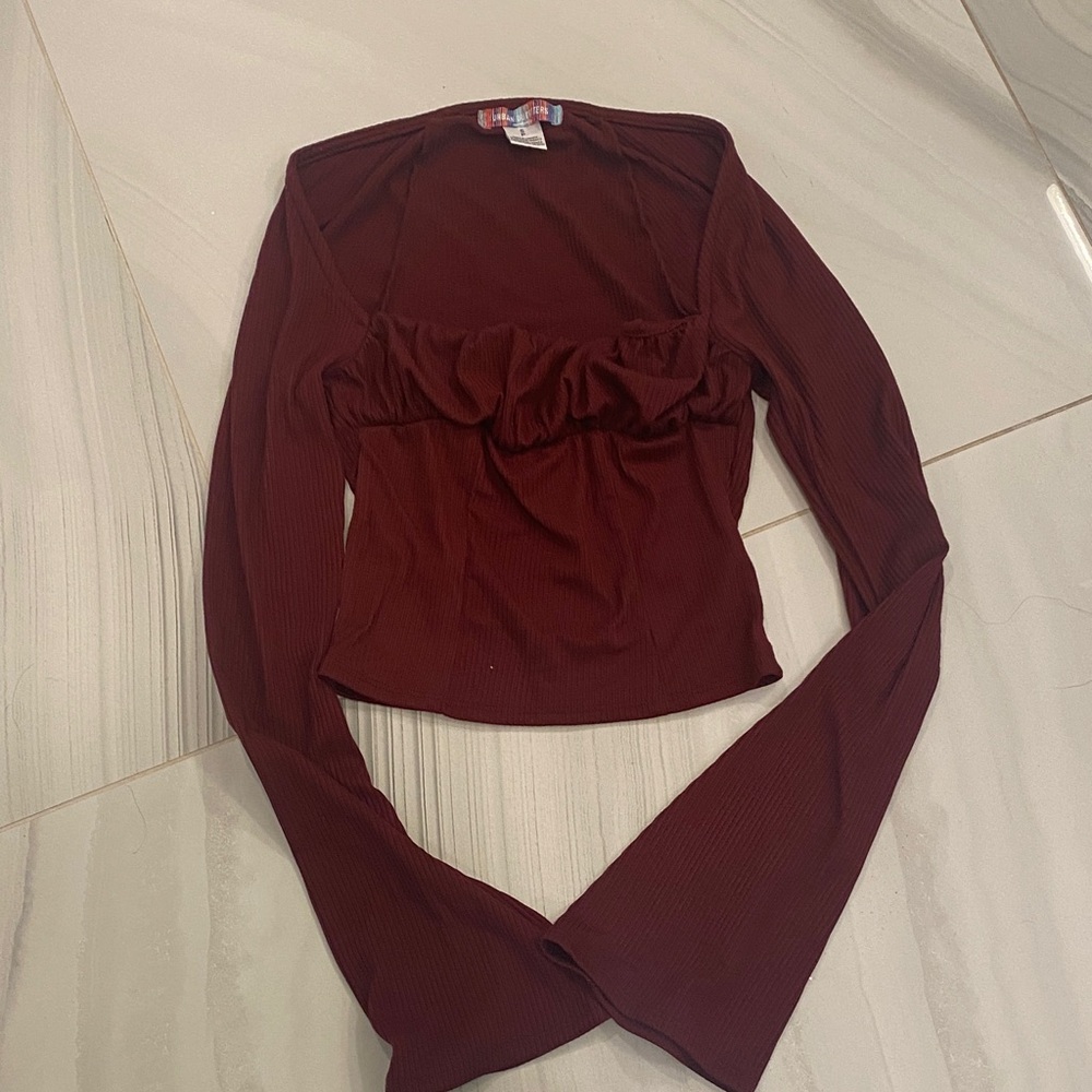 Urban Outfitters Maroon Long Sleeve Top
